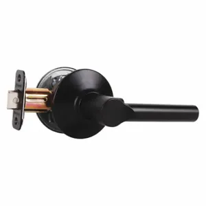 SCHLAGE F10 BRW 622 Door Lever Lockset, Grade 2, Broadway, Black Powder Coat, Not Keyed | CT9XXW 457H26