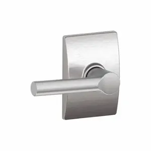 SCHLAGE F10 BRW 626 CEN Door Lever Lockset, Grade 2, Broadway/Century, Satin Chrome, Not Keyed | CT9XYV 49ZH40