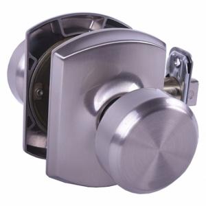 SCHLAGE F10 BWE 619 GRW Knob Lockset, 2, Bowery/Greenwich, Satin Nickel, Not Keyed | CU2ACE 457G50