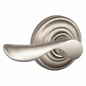 SCHLAGE F10 CHP 619 AND Door Lever Lockset, Grade 2, Champagne, Satin Nickel | CT9ZEH 45EH80