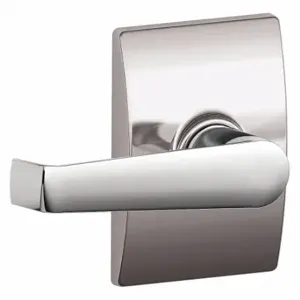 SCHLAGE F10 ELA 625 CEN Door Lever Lockset, Grade 2, Elan/Century, Bright Chrome, Not Keyed | CT9YCB 49ZH96