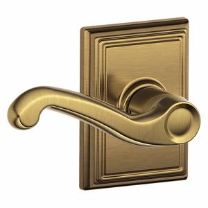 SCHLAGE F40 FLA 609 ADD Door Lever Lockset, Grade 2, Flair/Addison, Antique Brass, Different | CT9ZFY 457J81