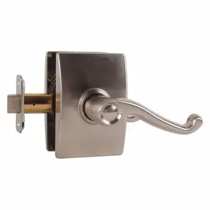 SCHLAGE F10 FLA 619 CEN Door Lever Lockset, Grade 2, Flair/Century, Satin Nickel, Not Keyed | CT9YGN 457H40