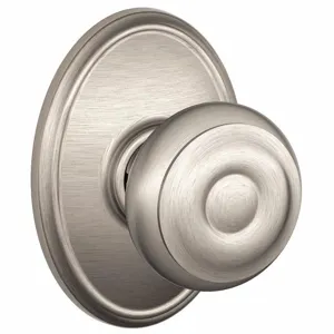 SCHLAGE F10 GEO 619 WKF Knob Lockset, 2, Georgian/Wakefield, Satin Nickel, Not Keyed | CT9ZUH 49ZD22