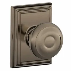 SCHLAGE F10 GEO 620 ADD Knob Lockset, 2, Georgian/Addison, Antique Pewter, Not Keyed | CT9ZQA 49ZD23