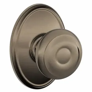 SCHLAGE F10 GEO 620 WKF Knob Lockset, 2, Georgian/Wakefield, Antique Pewter, Not Keyed | CT9ZTV 49ZD25