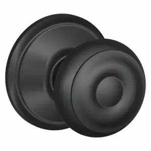 SCHLAGE F10 GEO 622 Knob Lock, 2, Georgian, Matte Black | CU2AEL 45EH95