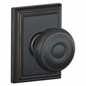 SCHLAGE F10 GEO 716 ADD Knob Lockset, 2, Georgian/Addison, Antique Bronze, Not Keyed | CT9ZPR 49ZD35