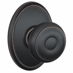 SCHLAGE F10 GEO 716 WKF Knob Lockset, 2, Georgian/Wakefield, Antique Bronze, Not Keyed | CU2AAL 49ZD38