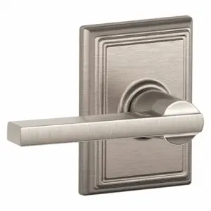 SCHLAGE F10 LAT 619 ADD Door Lever Lockset, Grade 2, Latitude/Addison, Satin Nickel, Not Keyed | CT9YJY 457H42