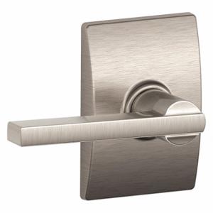 SCHLAGE F10 LAT 619 CEN Door Lever Lockset, Grade 2, Latitude/Century, Satin Nickel, Not Keyed | CT9YKP 49ZJ34