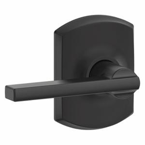 SCHLAGE F10 LAT 622 GRW Door Lever Lockset, Grade 2, Latitude/Greenwich, Black Powder Coat, Not Keyed | CT9YKW 457H46