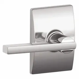 SCHLAGE F10 LAT 625 CEN Door Lever Lockset, Grade 2, Latitude/Century, Bright Chrome, Not Keyed | CT9YKE 49ZJ35