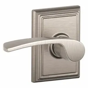 SCHLAGE F10 MER 619 ADD Door Lever Lockset, Grade 2, Merano/Addison, Satin Nickel, Not Keyed | CT9YNF 457H51