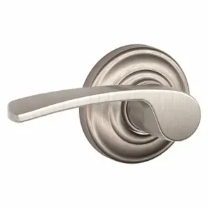 SCHLAGE F10 MER 619 AND Door Lever Lockset, Grade 2, Merano/Andover, Satin Nickel, Not Keyed | CT9YNH 457H52