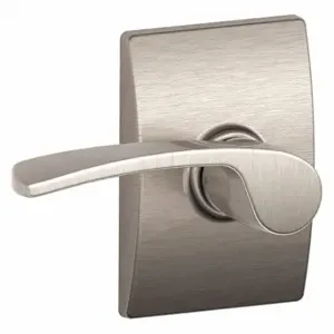 SCHLAGE F10 MER 619 CEN Door Lever Lockset, Grade 2, Merano, Satin Nickel | CT9YMY 45EJ07