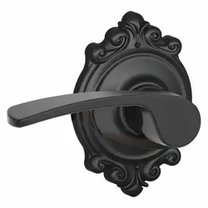 SCHLAGE F10 MER 622 BRK Door Lever Lockset, Grade 2, Merano/Brooklyn, Black Powder Coat, Not Keyed | CT9YNJ 457H55