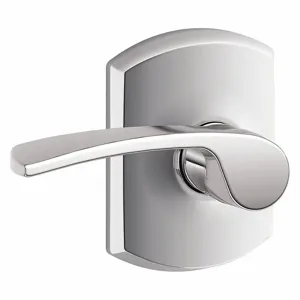 SCHLAGE F10 MER 625 GRW Door Lever Lockset, Grade 2, Merano/Greenwich, Bright Chrome, Not Keyed | CT9ZFH 457H56