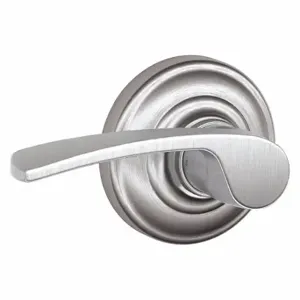 SCHLAGE F10 MER 626 AND Door Lever Lockset, Grade 2, Merano/Andover, Satin Chrome, Not Keyed | CT9YNG 457H57