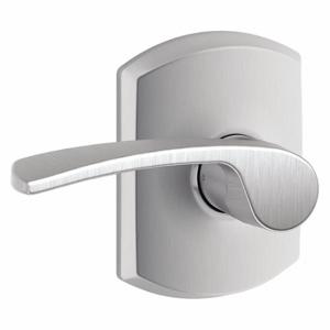 SCHLAGE F10 MER 626 GRW Door Lever Lockset, Grade 2, Merano/Greenwich, Satin Chrome, Not Keyed | CT9YPF 457H58