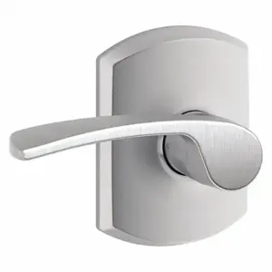 SCHLAGE F10 MER 626 GRW Door Lever Lockset, Grade 2, Merano/Greenwich, Satin Chrome, Not Keyed | CT9YPF 457H58