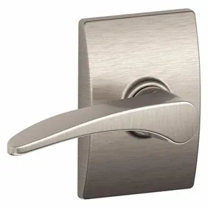 SCHLAGE F10 MNH 619 CEN Door Lever Lockset, Grade 2, Manhattan/Century, Satin Nickel, Not Keyed | CT9ZEW 49ZJ50