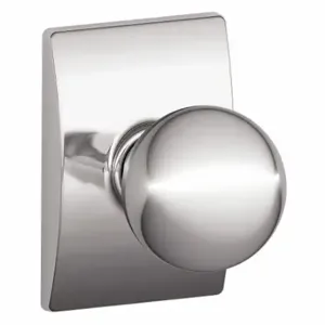 SCHLAGE F10 ORB 625 CEN Knob Lockset, 2, Orbit/Century, Chrome, Not Keyed | CT9ZUT 49ZD43