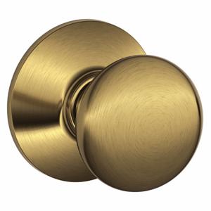 SCHLAGE F10 PLY 609 Knob Lock, 2, Plymouth, Antique Brass | CU2AET 45EJ16