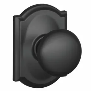 SCHLAGE F10 PLY 622 CAM Knob Lockset, 2, Plymouth/Camelot, Matte Black, Not Keyed | CT9ZWP 49ZD53