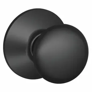 SCHLAGE F10 PLY 622 Knob Lock, 2, Plymouth, Matte Black | CU2AEZ 45EJ19