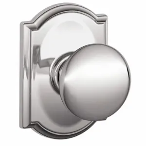 SCHLAGE F10 PLY 625 CAM Knob Lockset, 2, Plymouth/Camelot, Chrome, Not Keyed | CT9ZWJ 49ZD54