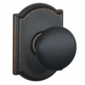 SCHLAGE F10 PLY 716 CAM Knob Lockset, 2, Plymouth/Camelot, Antique Bronze, Not Keyed | CT9ZVX 49ZD56