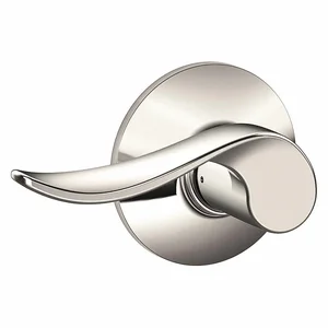 SCHLAGE F10 SAC 618 Door Lever Lockset, Grade 2, Sacramento, Bright Nickel, Not Keyed | CT9ZFX 457H60