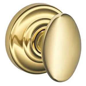 SCHLAGE F10 SIE 605 AND Knob Lockset, 2, Siena/Andover, Bright Brass, Not Keyed | CT9ZYC 49ZD59