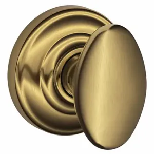 SCHLAGE F10 SIE 609 AND Knob Lockset, 2, Siena/Andover, Antique Brass, Not Keyed | CT9ZXU 49ZD62