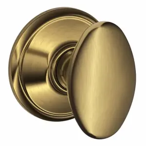 SCHLAGE F10 SIE 609 Knob Lockset, 2, Siena, Antique Brass, Not Keyed | CT9ZWW 49ZD61