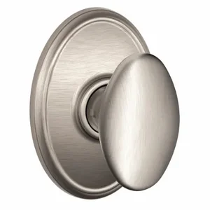 SCHLAGE F10 SIE 619 WKF Knob Lockset, 2, Siena/Wakefield, Satin Nickel, Not Keyed | CT9ZZM 49ZD69