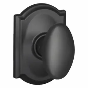 SCHLAGE F10 SIE 622 CAM Knob Lockset, 2, Siena/Camelot, Black Powder Coat, Not Keyed | CU2ACX 457G55