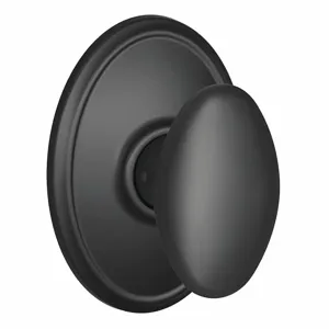 SCHLAGE F10 SIE 622 WKF Knob Lockset, 2, Siena/Wakefield, Matte Black, Not Keyed | CT9ZZE 49ZD75