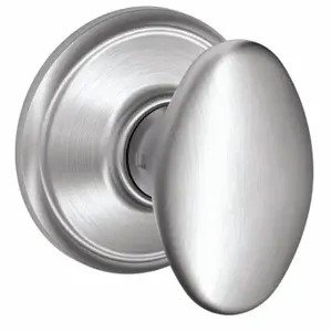 SCHLAGE F10 SIE 626 Knob Lockset, 2, Siena, Satin Chrome, Not Keyed | CU2ABA 49ZD78