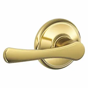 SCHLAGE F10 VLA 505 Door Lever Lockset, Grade 2, Avila, Brass, Not Keyed | CT9XUU 457H61