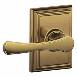 SCHLAGE F10 VLA 609 ADD Door Lever Lockset, Grade 2, Avila/Addison, Antique Brass, Not Keyed | CT9XVJ 49ZJ87