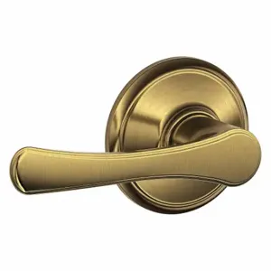 SCHLAGE F10 VLA 609 Door Lever Lockset, Grade 2, Avila, Antique Brass, Not Keyed | CT9XUL 49ZJ86