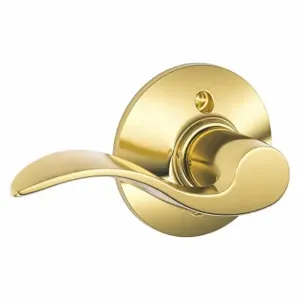 SCHLAGE F170 ACC 605 LH Door Lever Lockset, Grade 2, Accent, Bright Brass, Not Keyed | CT9XKM 49ZK03