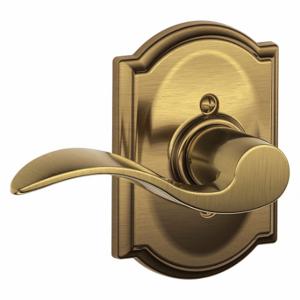 SCHLAGE F170 ACC 609 CAM LH Door Lever Lockset, Grade 2, Accent/Camelot, Antique Brass, Not Keyed | CT9XPC 49ZK11