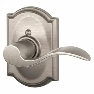 SCHLAGE F170 ACC 619 CAM RH Door Lever Lockset, Grade 2, Accent/Camelot, Satin Nickel, Not Keyed | CT9XQH 49ZK28