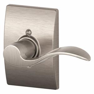 SCHLAGE F170 ACC 619 CEN RH Door Lever Lockset, Grade 2, Accent/Century, Satin Nickel, Not Keyed | CT9XQY 49ZK30