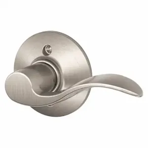 SCHLAGE F170 ACC 619 RH Door Lever Lockset, Grade 2, Accent, Satin Nickel, Not Keyed | CT9XLM 49ZK32