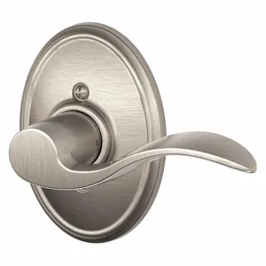 SCHLAGE F170 ACC 619 WKF RH Door Lever Lockset, Grade 2, Accent/Wakefield, Satin Nickel, Not Keyed | CT9ZCF 49ZK34