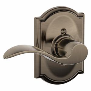 SCHLAGE F170 ACC 620 CAM RH Door Lever Lockset, Grade 2, Accent/Camelot, Antique Pewter, Not Keyed | CT9XPM 49ZK38